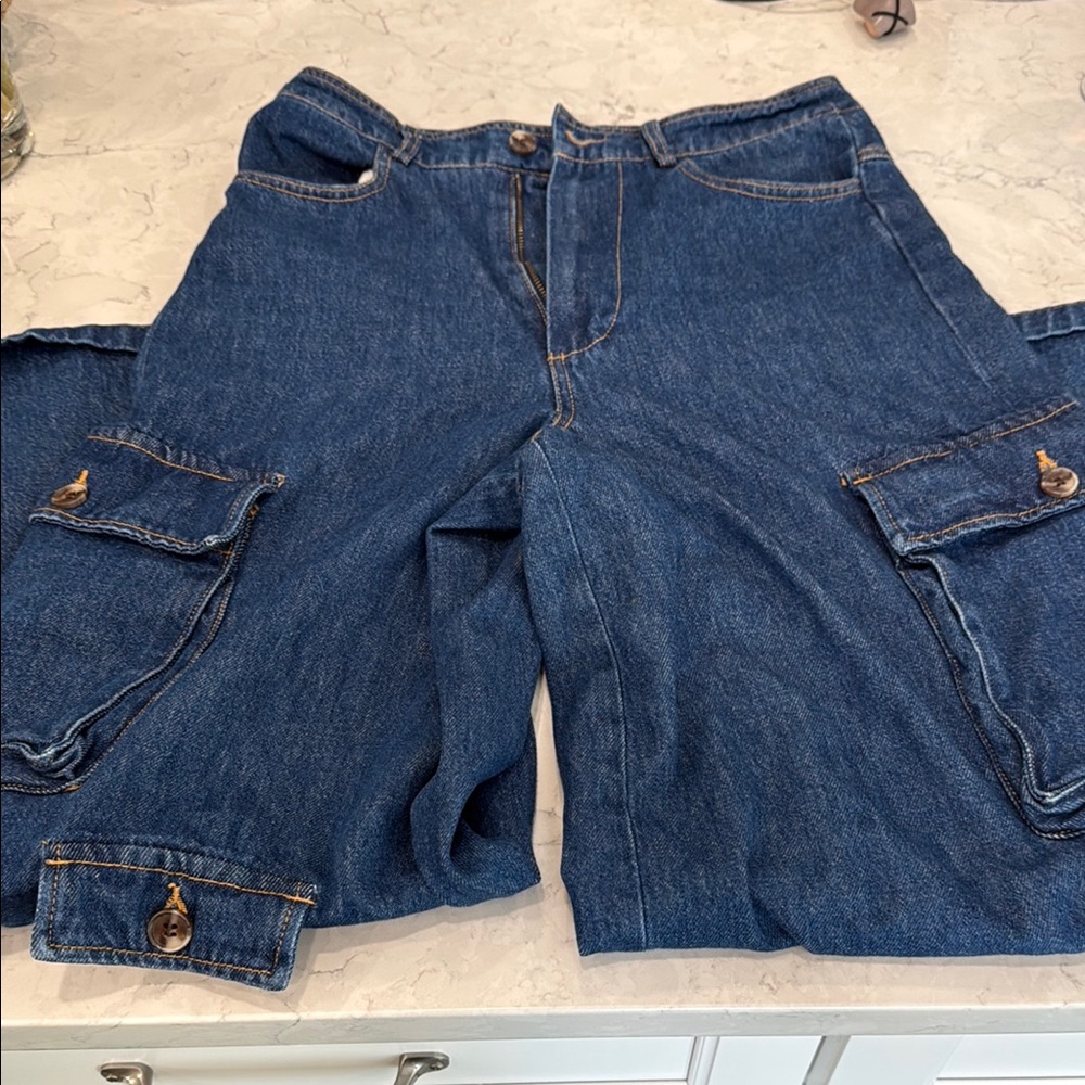 The Frankie Shop denim cargo jeans